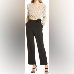 Gold and black sequin jumpsuit